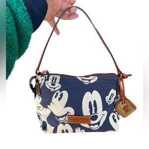 VTG Dooney & Bourke Disney Mickey Mouse Mini Blue Canvas Pouchette Bag